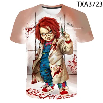 2020 Naujas Vasaros Chucky 3D T Marškinėliai Atsitiktinis Berniukas mergaitė Vaikai Mados Streetwear Atspausdintas T-shirt Vyrams, Moterims, Vaikams, Cartoon Viršūnes Tee