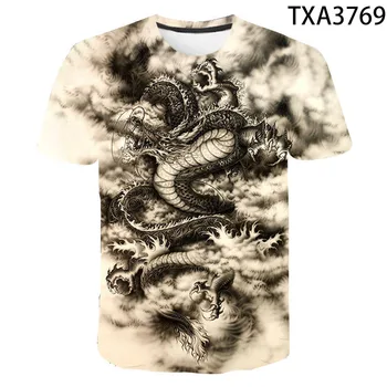 2020 Naujas Vasaros Drakonas 3D marškinėliai Berniukas Mergaitė Vaikai Mados Atsitiktinis Streetwear Vyrų, Moterų, Vaikų Atspausdintas T-shirt Kietas Viršūnes Tee