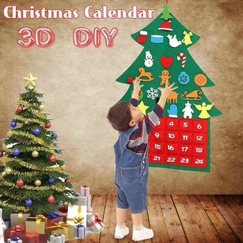 2020 Naujausias PASIDARYK pats Jaučiau, Kalėdų Eglutė Advento Kalendorius su Kišenėmis Naujųjų Metų Dovanos Vaikams 3