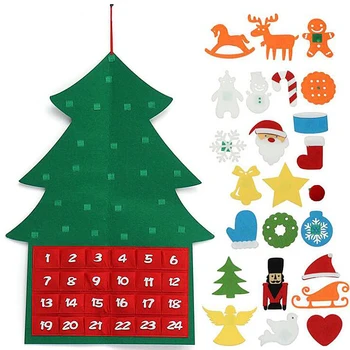 2020 Naujausias PASIDARYK pats Jaučiau, Kalėdų Eglutė Advento Kalendorius su Kišenėmis Naujųjų Metų Dovanos Vaikams 3