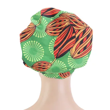2020 Naują Afrikos Spausdinti Satino variklio Dangčio su Ilgu Kaspinu Galvos Wrap Moterų Dvigubo Sluoksnio Turbaną Ankara Modelio Plaukų Padengti Priedai