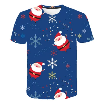 2020 Naują Kalėdų T shirts 3D Spausdinimo Mielas Kalėdų Senelis Laimingas Šventė Berniukų, Mergaičių Drabužiai Atostogų Marškinėlius Negabaritinių vaikams drabužių