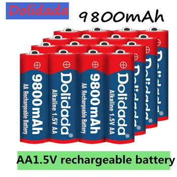 2020 Naują Žymą AA baterijos 9800 mah įkraunamos baterijos AA 1,5 V Įkrovimo Naujas Alcalinas drummey +1pcs 4-cell baterijos įkroviklis