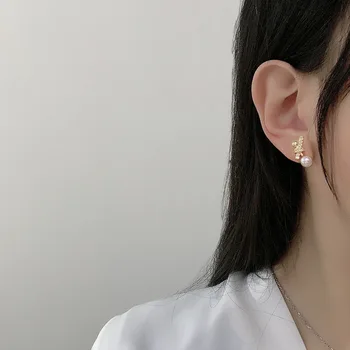 2020 Naujų korėjos pearl Vandens Lašas modeliavimo auskarai mados Moterų temperamentas smulkių krištolo Lašas auskarai Papuošalai