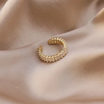 2020 Naujų korėjos sutartis temperamentas blizga kristalų Madinga Žiedai, saldus geometrinis atidarymo Šalies Moterų Žiedų, reguliuojamas