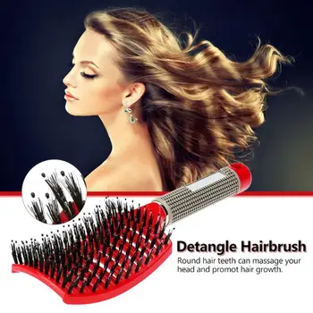 2020 Plaukų, Galvos odos Masažas Šukos Hairbrush Nailono Šerių Moterų Šlapias Garbanotas Detangle Plaukų Šepetys, Kirpykla Stilius Įrankiai