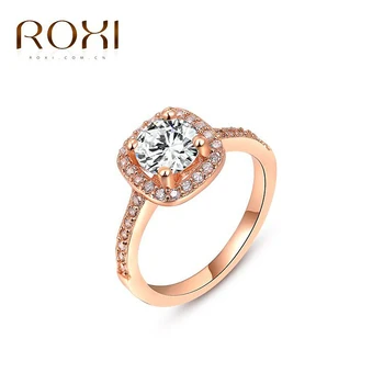2020 ROXI Prekės Anillos Mados Papuošalai, Žiedai, Moterų Balta Rožė Aukso Spalvos Cirkonio Aplinkos kalnų krištolas, Vestuvių Žiedai