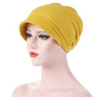 2020 soild medvilnės turbaną bžūp moterų moterų kraštų bžūp islamo galvos apsiaustas ponios mados skrybėlę, plaukų slinkimas turbaną