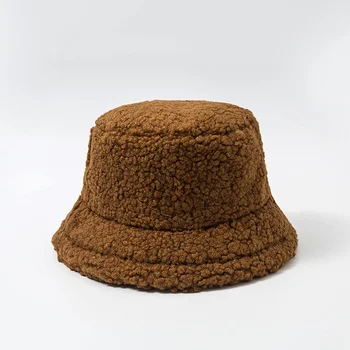 2020 Teddy Ėriukų Dirbtiniais Kailiais Kibiro Kepurę Sutirštės Šiltas Žiemą, Skrybėlės Moterims Aksomo Bžūp Lady Bob Panama Lauko Pliušinis Žvejys Skrybėlę