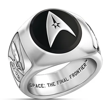 2020 Unikalus Star Trek Nerūdijančio Plieno Žiedas Vyrų Žiedas Hip-Hop, Punk Dviratininkas Šalis Žiedas Pentagram Žiedas Gražūs Papuošalai