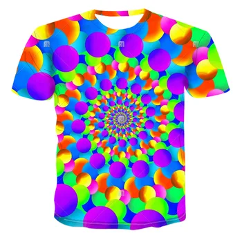 2020 vyrų galvos svaigimas hipnotizuojantis 3D t-shirt vyrams vasaros T-shirt 3D atspausdintas marškinėliai trumpomis rankovėmis, stora t-shirt vyrų / moterų partija