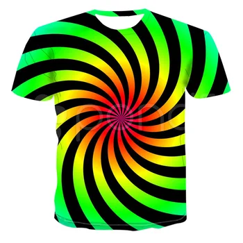 2020 vyrų galvos svaigimas hipnotizuojantis 3D t-shirt vyrams vasaros T-shirt 3D atspausdintas marškinėliai trumpomis rankovėmis, stora t-shirt vyrų / moterų partija