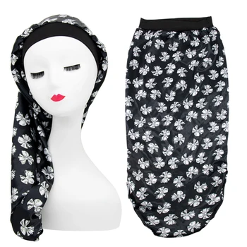 2021 Mados spausdinti moterų turbaną skrybėlę minkštas ruožas ilgą uodegą miegą hijab variklio dangčio gėlės musulmonų šukuosena hijab underscarf kepurės