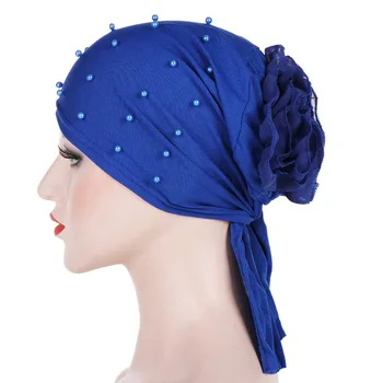 2021 musulmonų turbaną kepurės islamo moterų duobute didelis gėlių headwrap minkštas vidinis hijab kepurės turbante mujer moterų variklio dangčio skrybėlę