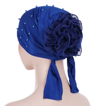 2021 musulmonų turbaną kepurės islamo moterų duobute didelis gėlių headwrap minkštas vidinis hijab kepurės turbante mujer moterų variklio dangčio skrybėlę