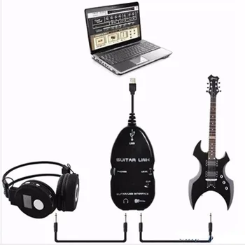 2021 NAUJA Gitara Kabelis Audio USB Sąsaja Sąsaja Adapteriu KOMPIUTERIO Muzikos Įrašymo Reikmenys Guitarra Žaidėjų Dovana