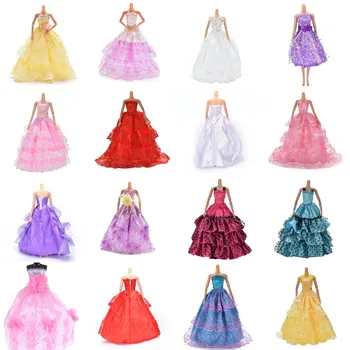 2021 Naujas Elegantiškas Kelių Sluoksnių Vestuvių Nėrinių Suknelė Lėlės Prabangių Gėlių Lėlės Suknelė Drabužiai Drabužiai Lėlės Skrybėlę Priedai