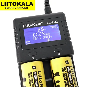 2021 Naujas LiitoKala Lii-PD2 baterijos Įkroviklio 18650 26650 21700 18350 AA AAA), 3,7 V/3.2 V/1.2 V ličio baterijos NiMH