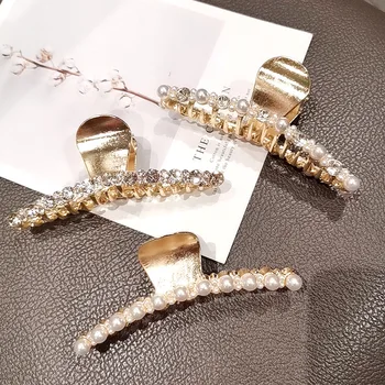2021 Naujas Mados metalo didelės Vidutinės spalvos perlų kalnų krištolas staigius Visos Plaukų Letena Moterų mergina, Plaukų aksesuarai, galvos Apdangalai