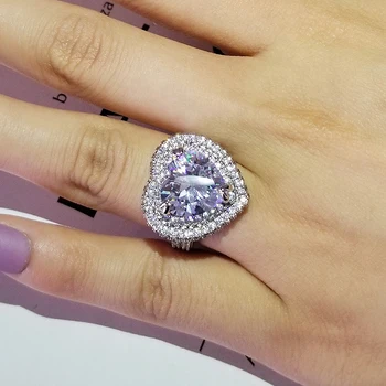 2021 naujas prabangus širdies 925 sterlingas sidabro vestuvinis žiedas moterims 