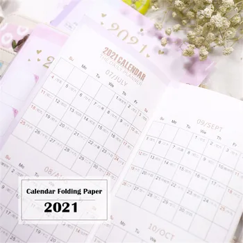 2021 Planuotojas, Kalendorius Darbotvarkės Organizatorius A5/A6 6 Žiedinių Segtuvų Vidinių Puslapių Kalendorius Palaidų Lapų Lankstymo Popieriaus Dozatoriais Popieriaus Šerdelės,