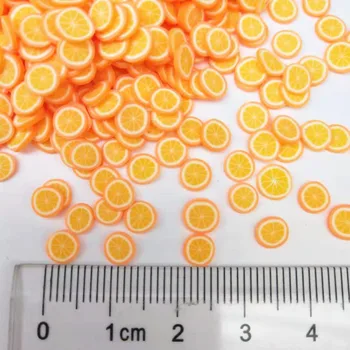 20g/daug 5mm Apelsinų Vaisiai Polimero Molis Skiltelės Plastiko Klei Purvo Dalelių Kortelės Priėmimo Mažytis, Mielas 