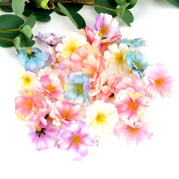 20pcs 5cm Vyšnių Žiedų Dirbtinių Gėlių Galvos Naudojimo Vestuvių Namų Puošybai Nekilnojamojo Touch Rožių Žiedų Netikrą Gėlių Vadovai