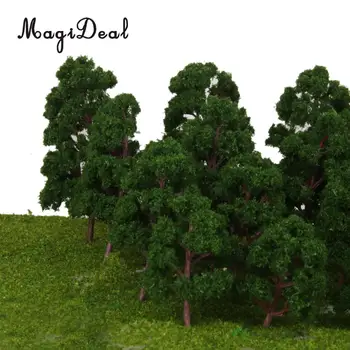 20Pcs Sumaišykite Dydžio Modelis Medžių tamsiai Žalios N HO Masto Geležinkelio Kaimo Architektūros Išdėstymas Diorama Dekoracijos