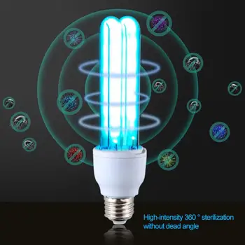 20W E27 uv-C Šviesos Vamzdis Lemputė Dezinfekavimo Ultravioletinė Lempa Namų Ozono Dezinfekcija Žibintai