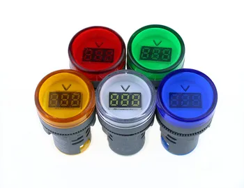 22MM AD16 AD16-22DSV tipas AC60-500V Mini voltmetras Skaitmeninis LED Ekranas AC Voltmeter Lemputė/Bandomasis Lempos