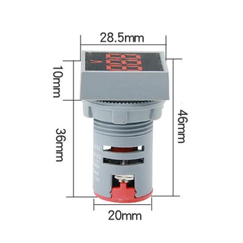 22mm LED KS 20-500V Skaitmeninis Ekranas Voltmeter Įtampos Kvadratinių Metrų Skydelio Indikatorius Indikatoriaus Signalo Lemputė dega Įspėjamoji Lemputė