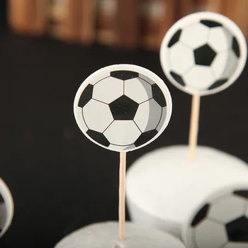 24pcs Futbolo Tema Cupcake Pyragas Topper Vaikams Gimtadienio Apdailos Reikmenys Pasaulio Taurės Šalies Apdaila