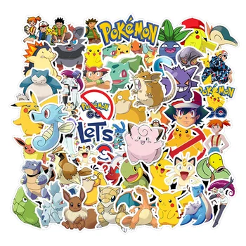 25/50Pcs Anime Pokemons Lipdukai Bagažo Riedlentė Telefono Nešiojamas Moto Dviračių Sienos Gitara Lipduką 