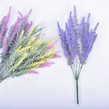 25 Galvutės/Puokštė Romantiška Provanso Dirbtinių Gėlių Violetinė Levandų Puokštė su žaliais Lapais, Namų Dekoracijos