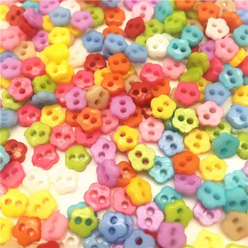 250pcs Mini Plastikiniai Mygtukai Lėlės, Minkšti Žaislai, Drabužiai, 6mm Asorti Spalvų Širdies Aikštėje Gėlių Lankas Žvaigždės
