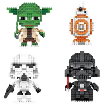 267pcs+ Star Wars Blokai Darth Vader BB-8 Stormtrooper Modelis Plytų Mini Yoda Mirco Blokų, Dovanos, Žaislai Vaikams