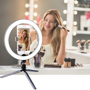 26CM LED Selfie Žiedas Šviesos Multi-Funkcija Pritemdomi Žiedas Šviesos mobiliojo Telefono Turėtojas Kamera Live Video Stream 