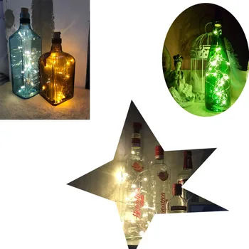2M 20LEDs Mini LED Atostogų String Žibintai Butelio Kamštis Stiklo Amatų Patalpų Lauko Vestuvės, Kalėdos, Led žibintai, apdailos