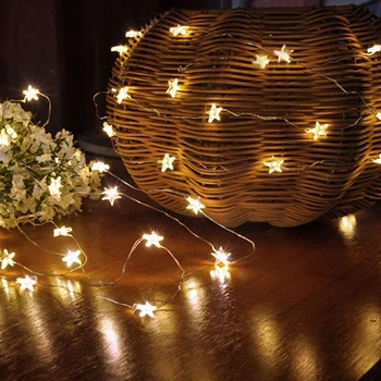 2M 3M LED Star Varinės Vielos String Žibintai LED Pasakų Žibintai, Baterija Veikia Kalėdų Vestuves Naujųjų Metų apdaila žibintai