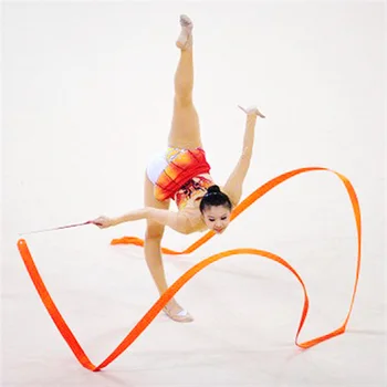 2M/4M Spalvinga Salė, Šokių Ritmo Meno Gimnastikos Juostelės Baleto Streamer Tvirlingas Stick Lazdele Mokymo S
