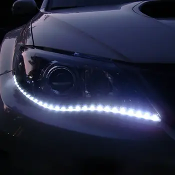 2VNT 15 SMD Automobilio LED Šviesos Juostelės Automobilių Stiliaus Interjero Eksterjero Neon Dekoratyvinis Atmosferą, Žibintai, Automobilių Reikmenys DRL Universalūs