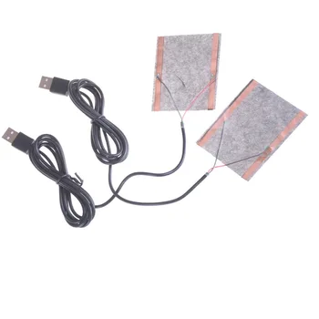 2vnt 5V Anglies Pluošto Šildymo kilimėlis USB Šildymo Plėvelė, Elektriniai Infraraudonųjų spindulių Karščiavimas Šilumos Mat Žiemą Šilta Ranka Juosmens Šilumos Pirštinės Atsitiktine Spalva
