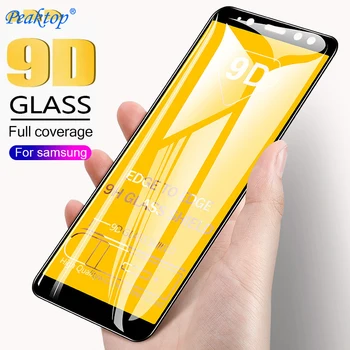 2vnt 9D Grūdintas Stiklas Samsung Galaxy J4 Plius J6 J8 A6 A7 A8 2018 Screen Protector, A5 A3 A7 2017 Apsauginės Stiklo Plėvelės
