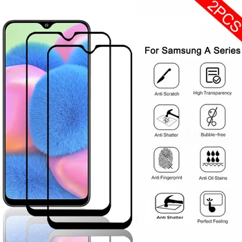 2VNT Apsauginis Stiklas Samsung Galaxy A50 SM-A505F Lighte Raštas Filmas 