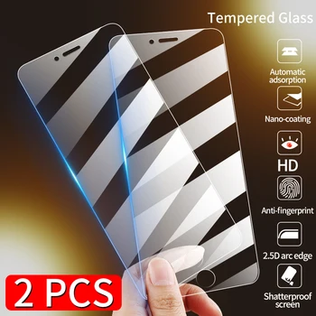 2vnt Apsauginį stiklinį dangtelį iphone 6 7 plius 6 6s 8 plius 11 Pro XS max XR 11 5 6 7 8 x x x x x SE 2020 Grūdinimo raštas stiklo plėvelės