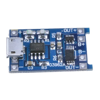 2VNT Blue Micro USB 5V 1A 18650 Ličio Baterijos Įkrovimo Valdybos Konverteris Modulis Overdischarge Apsaugos Energijos Įkrovimo Valdyba