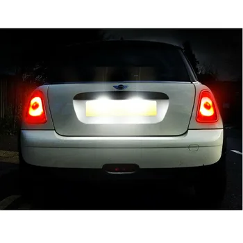 2VNT Canbus LED Girlianda C5W Automobilio Numerio Plokštelės Lemputės Baltos spalvos BMW Mini R50, R52, R53 R56 R57 R58 R59 Licenciją Plokštelės Šviesos Lempos