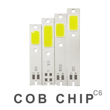 2VNT COB Žetonų už C6 LED Automobilių Žibintų Lemputes H1 H4 H7, HB3 HB4 880 H13 9004 9007 Auto priekinio Žibinto Šviesos Šaltinis C6 COB (Chip 6000K