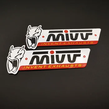 2VNT/Daug 3D Aliuminio Karščiui atsparaus Motociklų Lipdukas Išmetimo Vamzdžio Decal MIVV