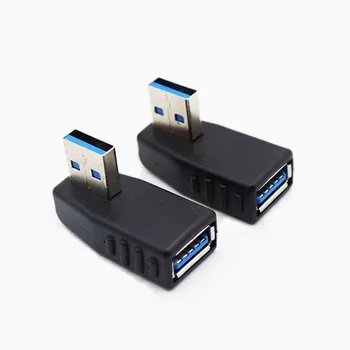2vnt/daug 90 Laipsnių Kairė/dešinė/Aukštyn/Žemyn Kampu USB 3.0 Type A Male moterims M/F Jungties Adapteris